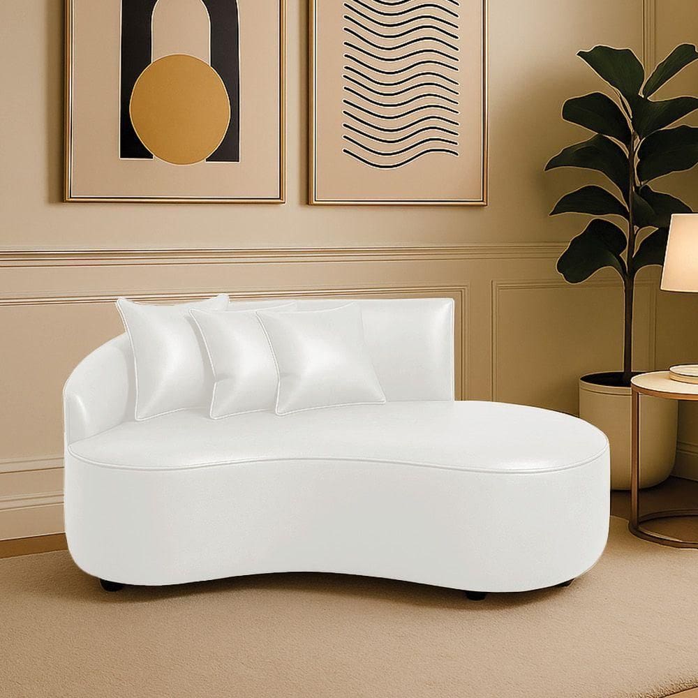 Sofá 2 Lugares Orgânico 140 Cm Morgan Sintético Pu D03 - D`rossi Branco