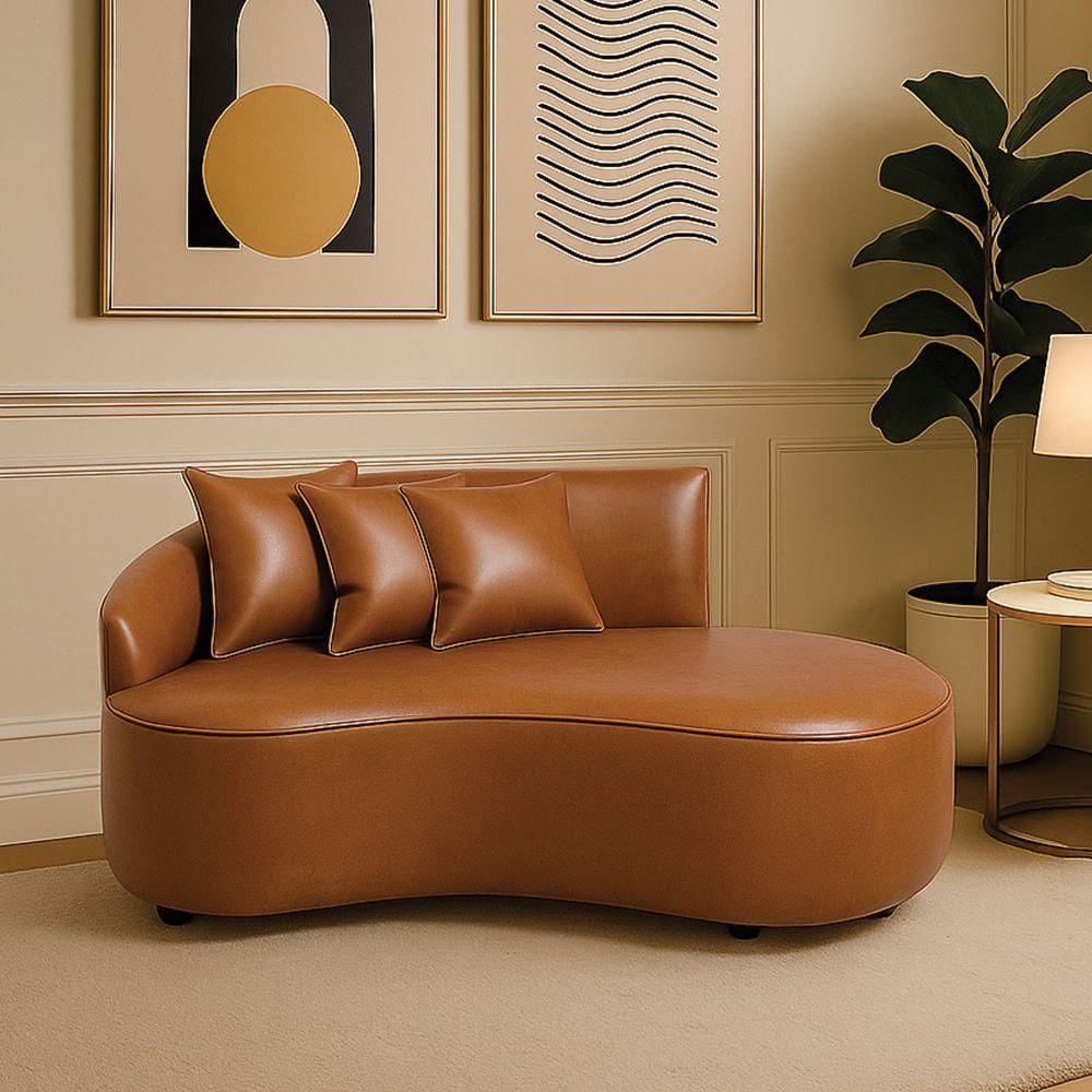 Sofá 2 Lugares Orgânico 140 Cm Morgan Sintético Pu D03 - D`rossi Whisky