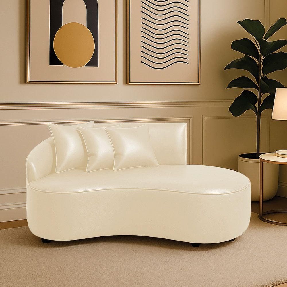 Sofá 2 Lugares Orgânico 140 Cm Morgan Sintético Pu D03 - D`rossi Bege