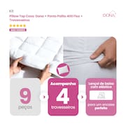 Kit Cama dos Sonhos Casa Dona 5 Peças Pillow Com Lençol e 4 Travesseiros Casa Dona