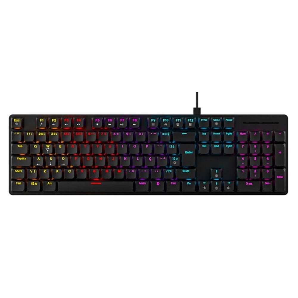 Teclado Gamer Mecânico Evolut, Usb, Switch Red, Teclas Low Profile, Layout Abnt2 - Eg222 Ryz