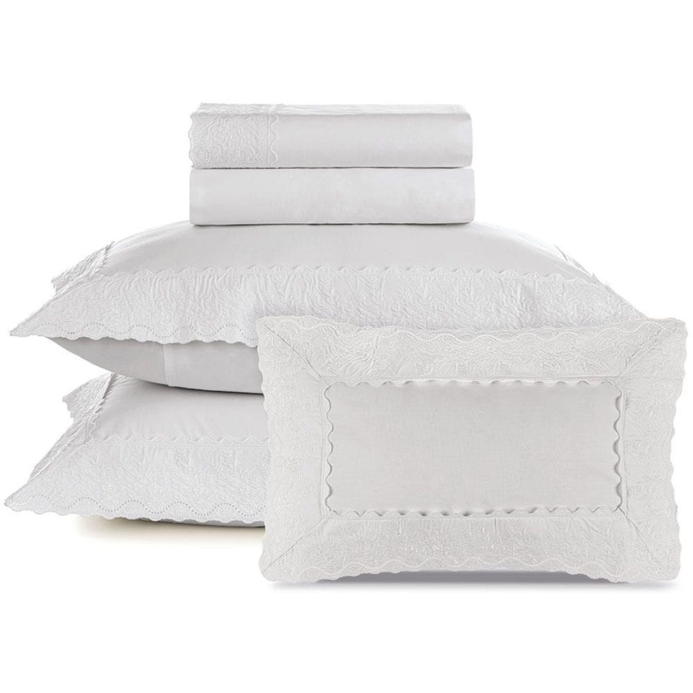 Jogo de Cama Karsten Antonia 200 Fios 5 Peças Queen Branco