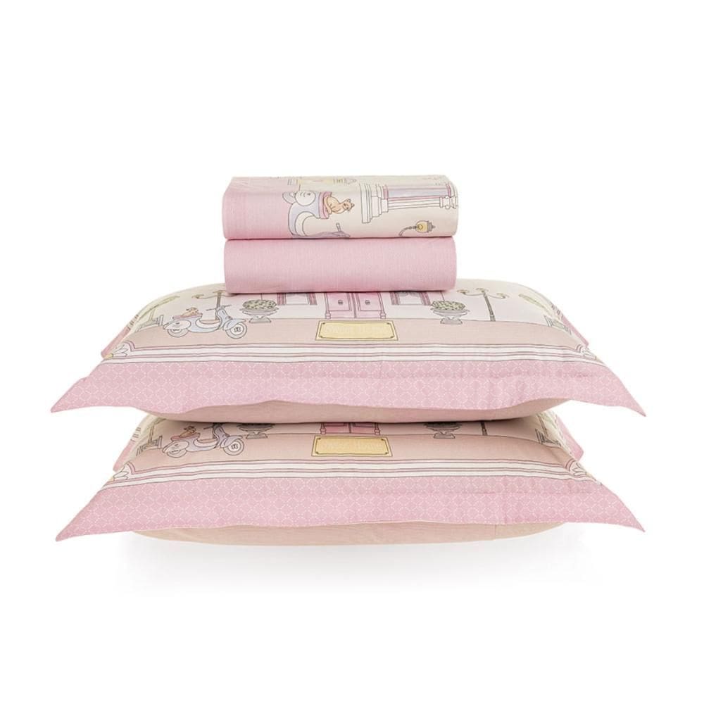 Jogo de Cama Casal Karsten Infantil Flory 220x250cm 100% Algodão