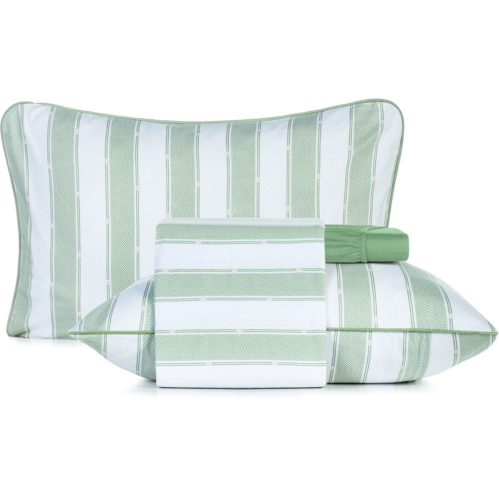 Jogo de Cama Altenburg Trilho Malha 4 Peças Queen Verde