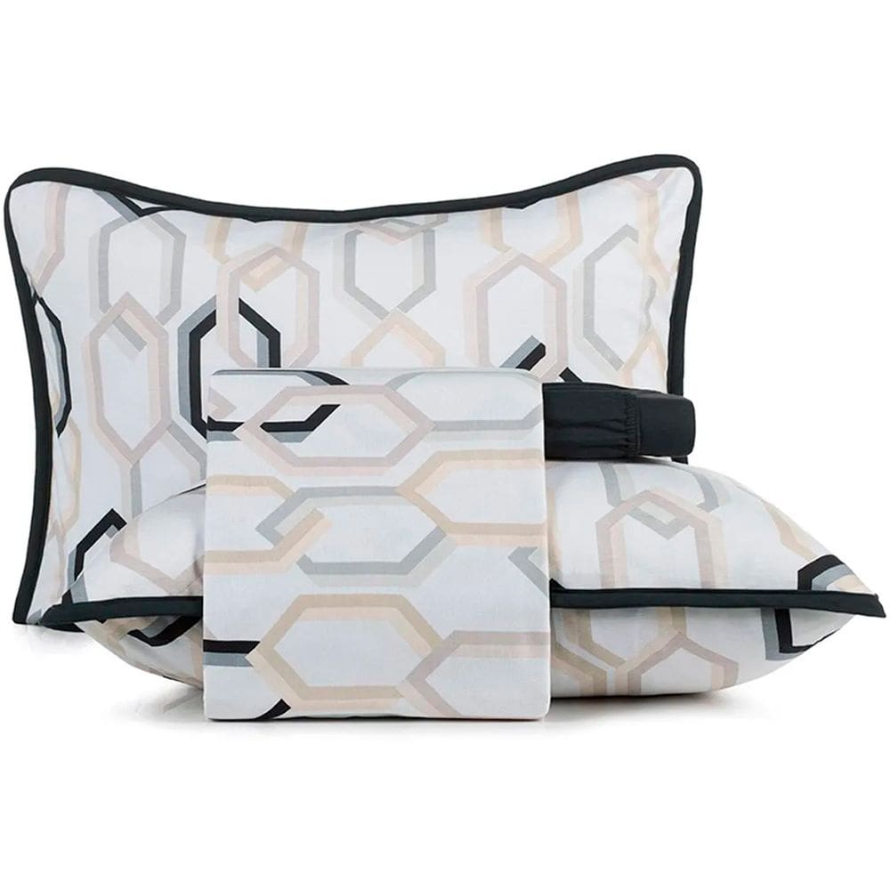 Jogo de Cama Altenburg Lins Malha 4 Peças Queen Preto