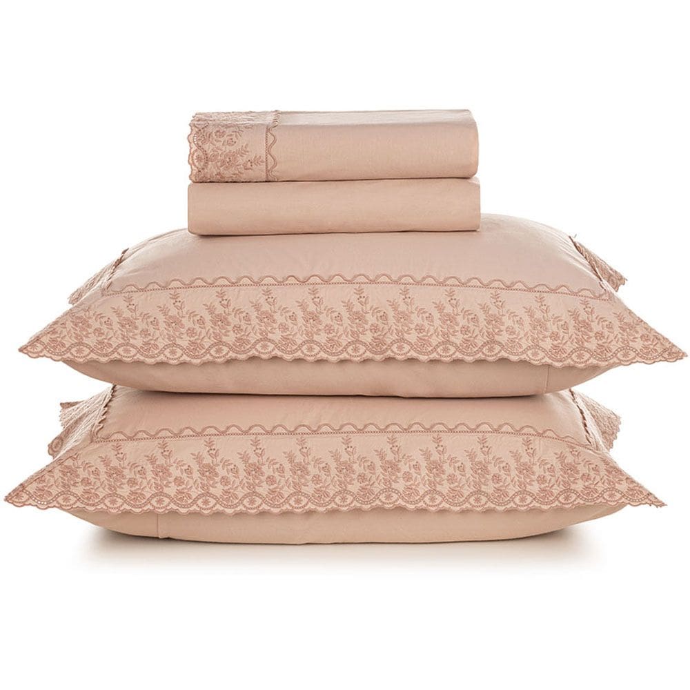 Jogo de Cama Karsten Antonia 200 Fios 4 Peças Queen Rosa