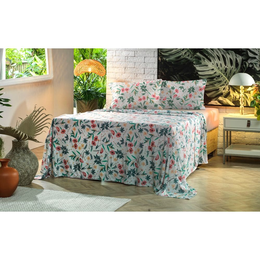 Jogo de Cama Altenburg Brisa 2 Malharia 4 Peças Queen Bege