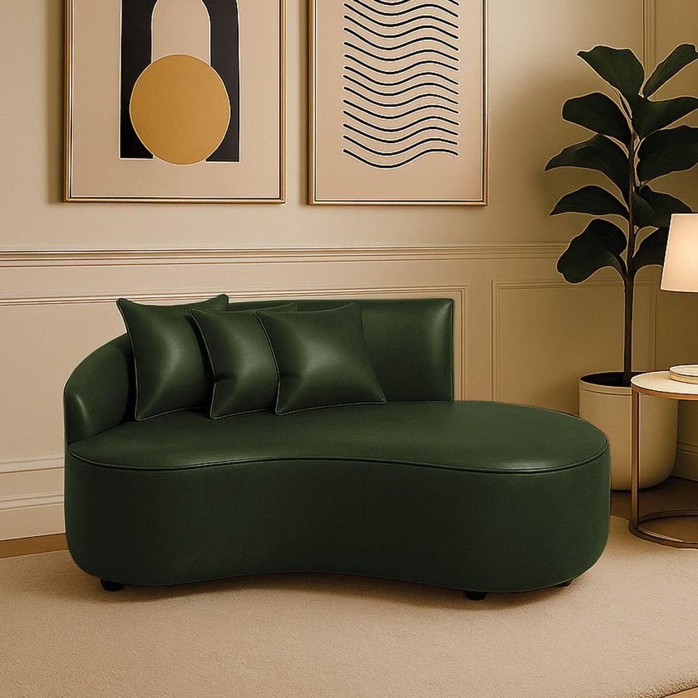 Sofá 2 Lugares Orgânico 140 Cm Morgan Sintético Pu D03 - D`rossi Verde