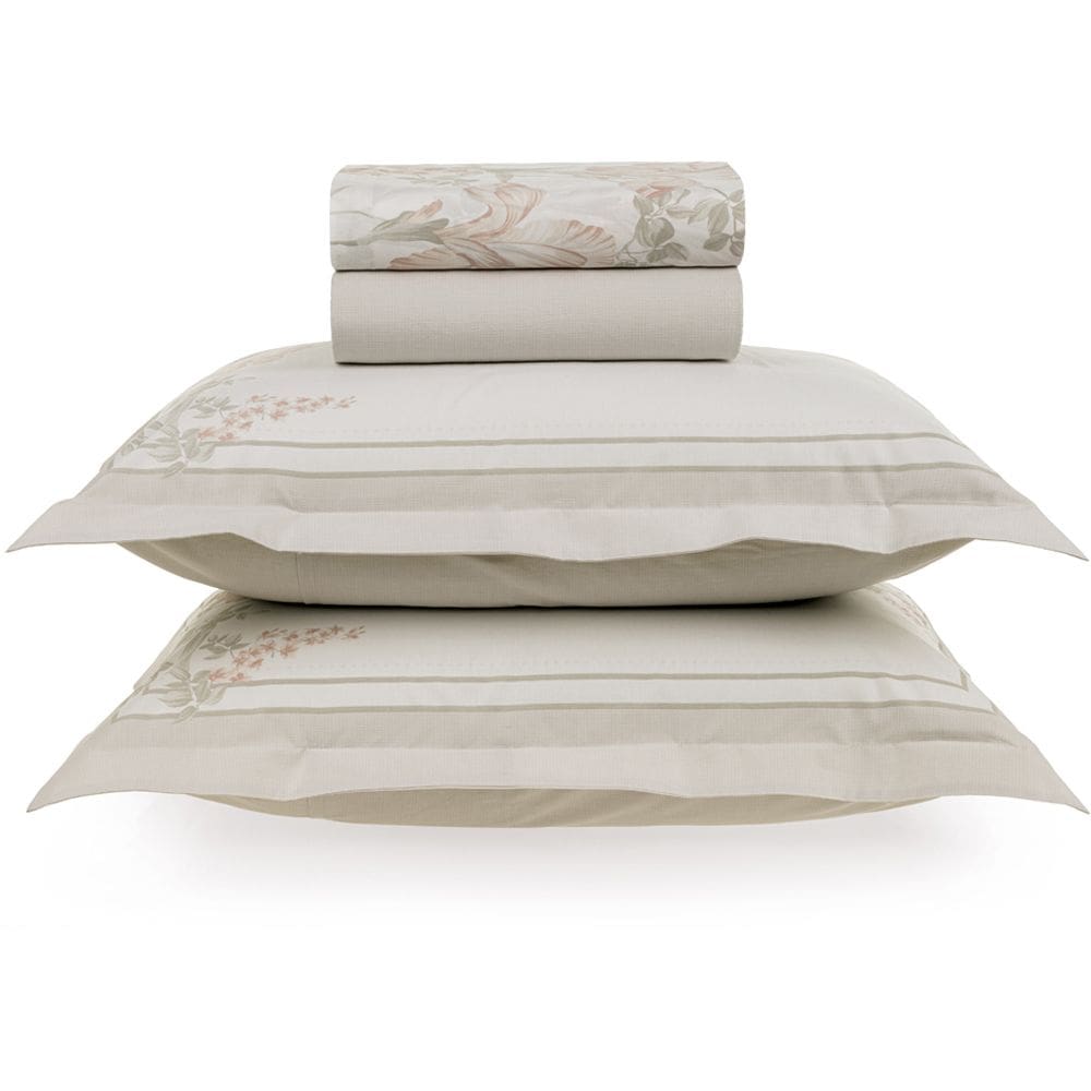 Jogo de Cama Karsten Amélia 200 Fios 4 Peças Queen Bege