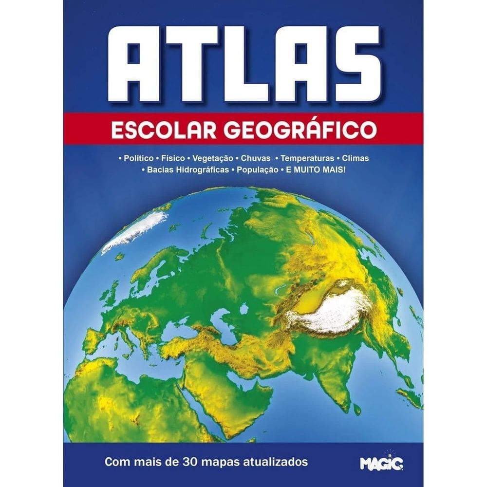 Atlas Escolar Geográfico mais de 30 Mapas Atualizados