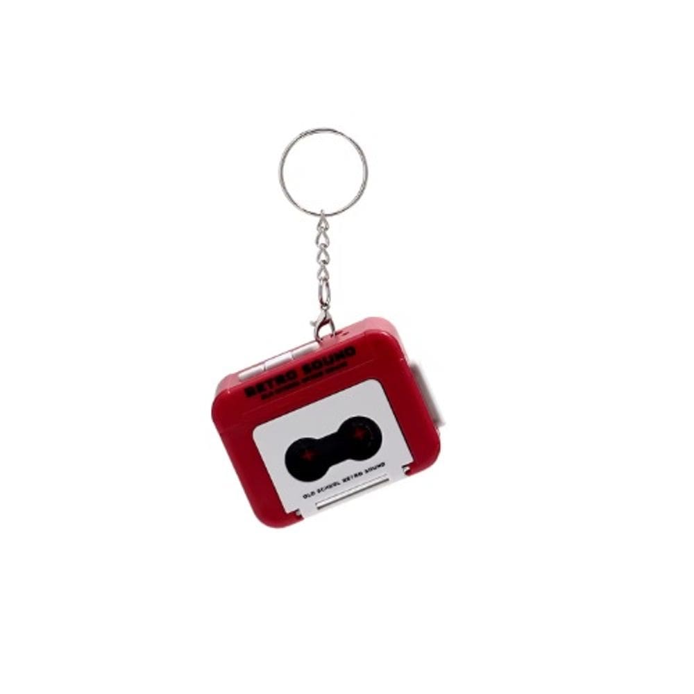 Chaveiro Retrô Toca-Fitas com Gravador Divertido