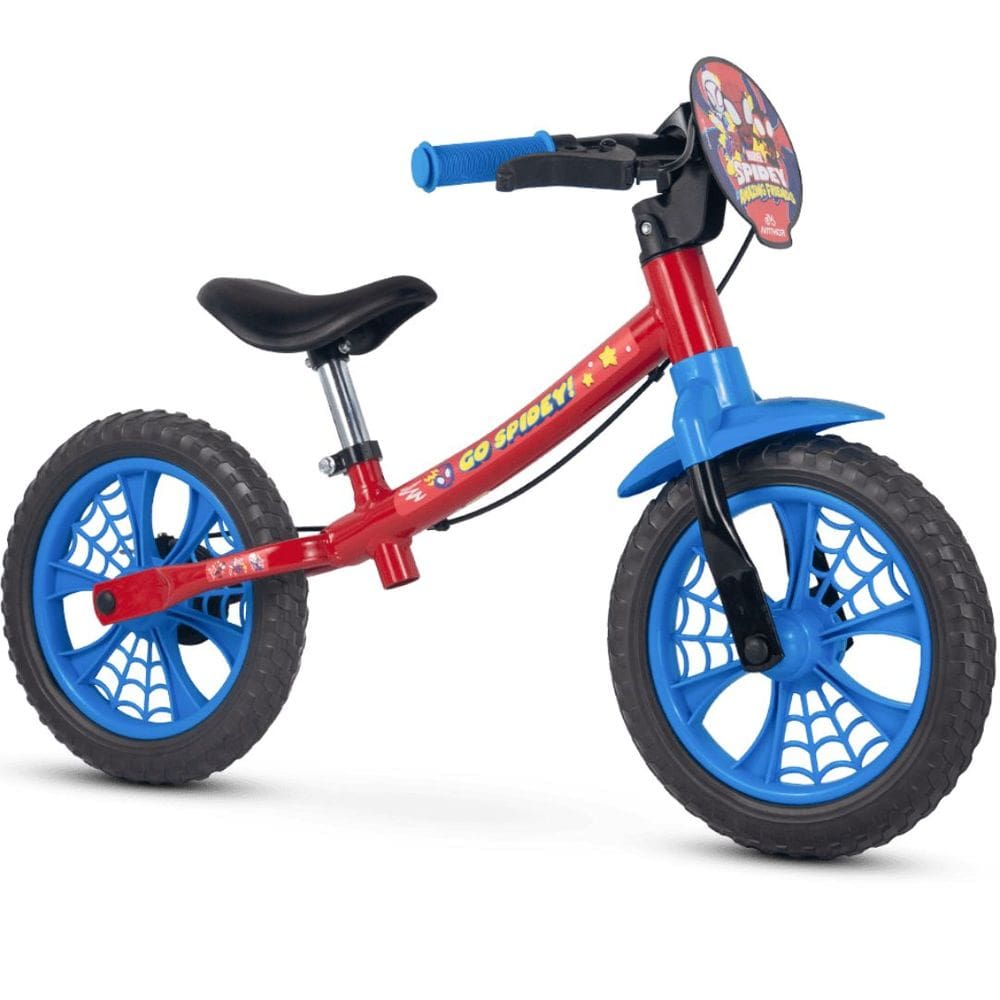 Bicicleta Balance Bike de Equilíbrio sem Pedal Masculina Homem Aranha