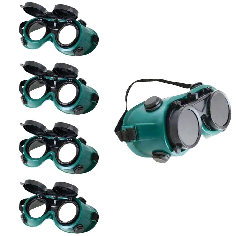 Oculos De Solda Protecao Kit 4 Uni EPI Máscara Articulavel Dupla Lente Para Soldador Com Filtro Equipamento Profissional