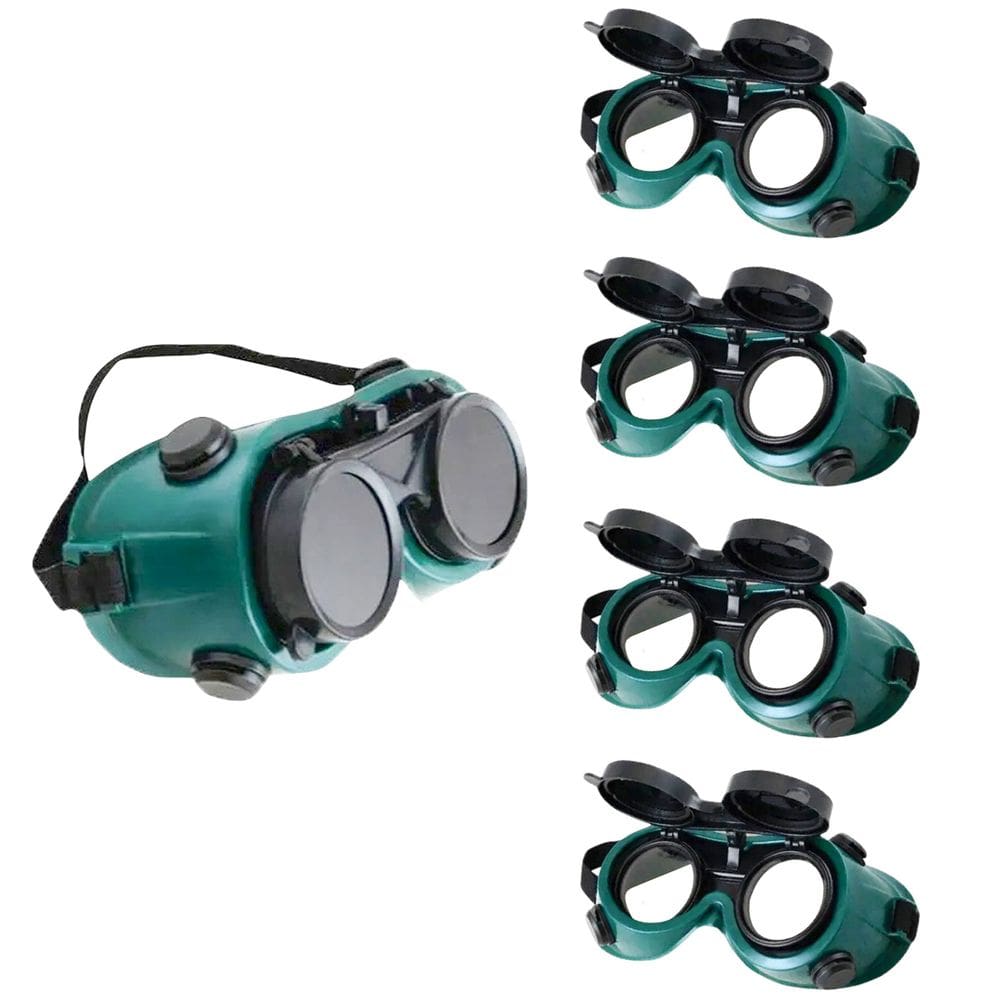 Oculos De Solda Kit 4 Uni Protecao EPI Máscara Articulavel Dupla Lente Para Soldador Com Filtro Equipamento Profissional