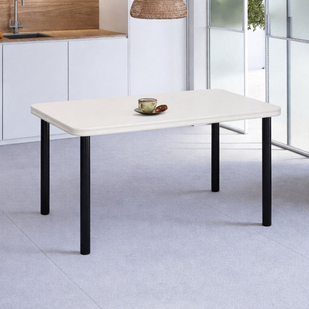 Mesa de Jantar 6 Lugares Retangular Base Pintura e Tampo de Mdp/fórmica Branco