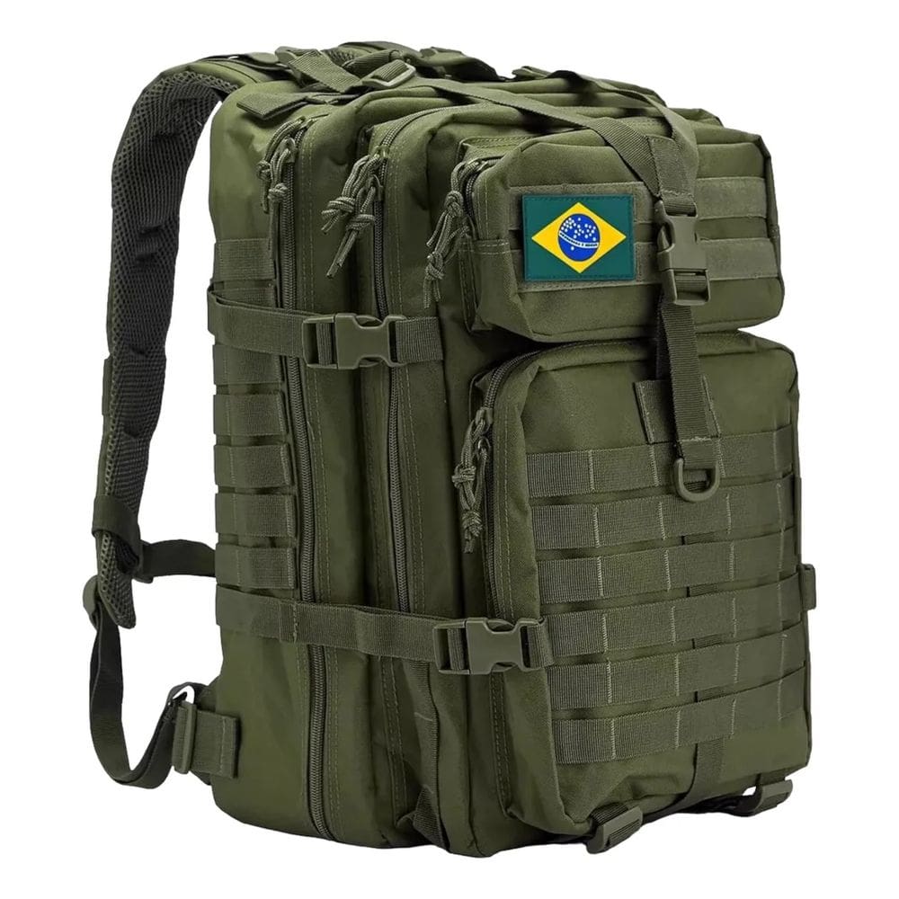 Mochila Militar 50L Verde para Viagem Camping Trekking Resistente à Água