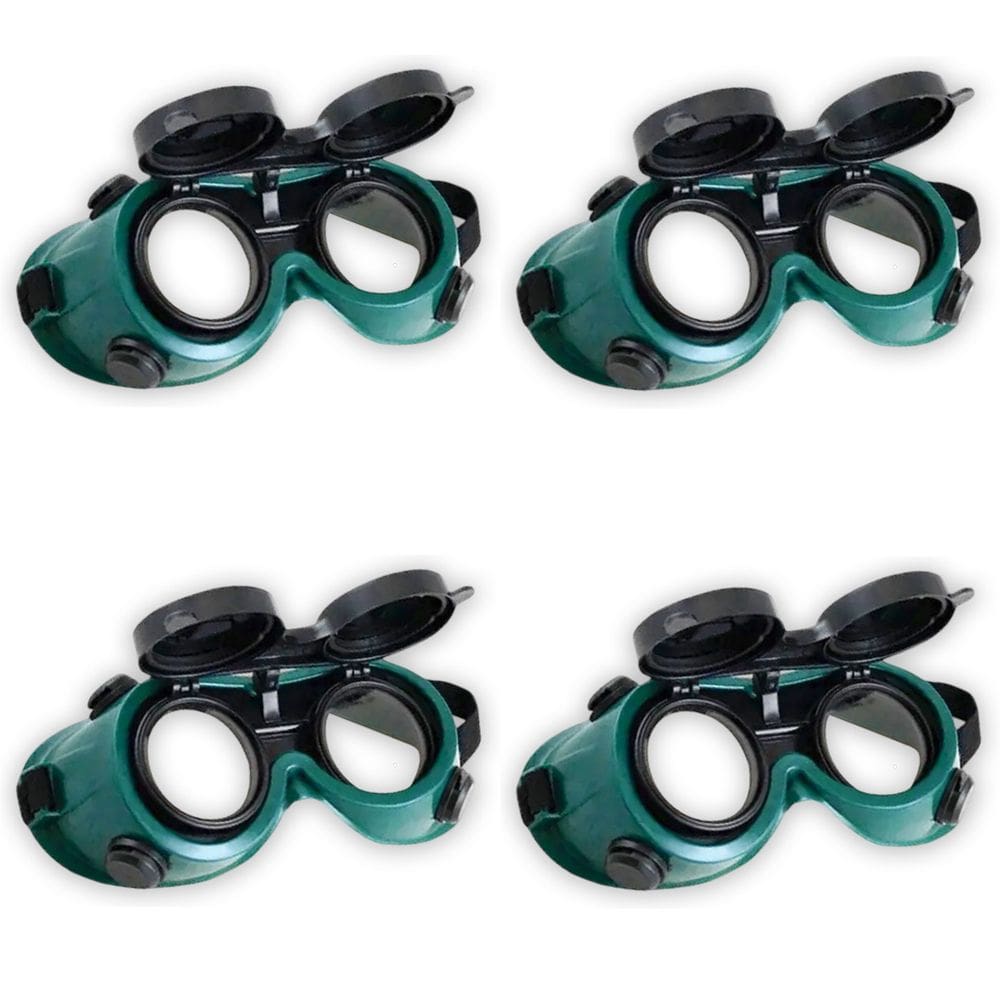 Oculos De Solda Kit 4 Uni EPI Mascara De Protecao Articulavel Equipamento Profissional Dupla Lente Soldador Com Filtro