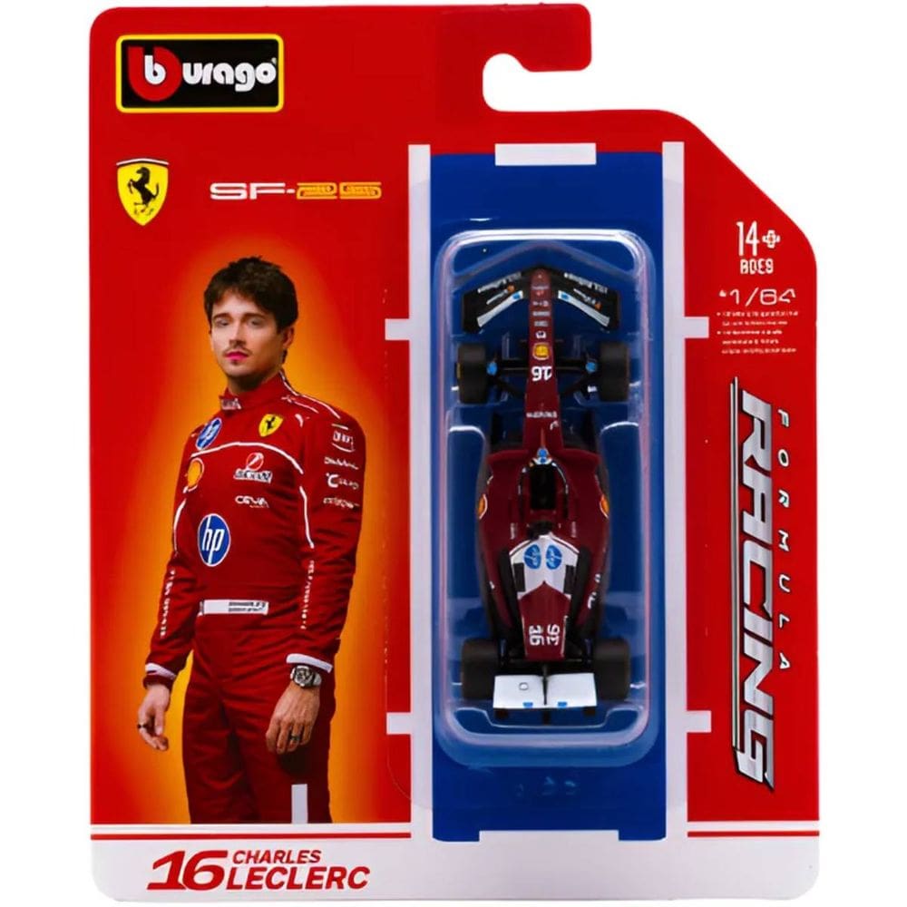 Miniatura Bburago Ferrari SRF Team Race SF-25 F1 2025 Charles Leclerc 16 1/64
