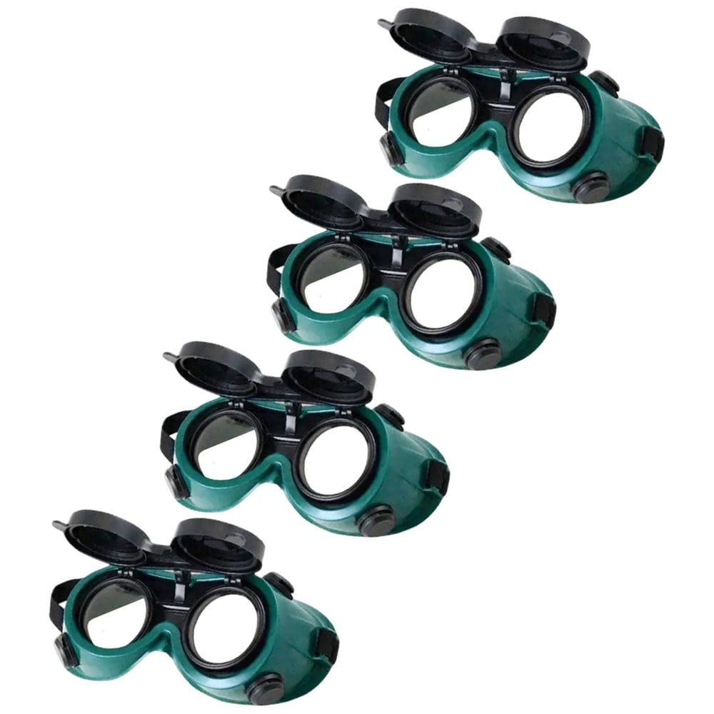 Oculos De Solda Kit 4 Uni EPI Mascara De Protecao Articulavel Dupla Lente Equipamento Profissional Soldador Com Filtro