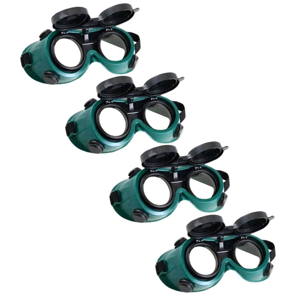 Oculos De Solda Kit 4 Uni Protecao EPI Mascara Articulavel Dupla Lente Equipamento Profissional Para Soldador Com Filtro