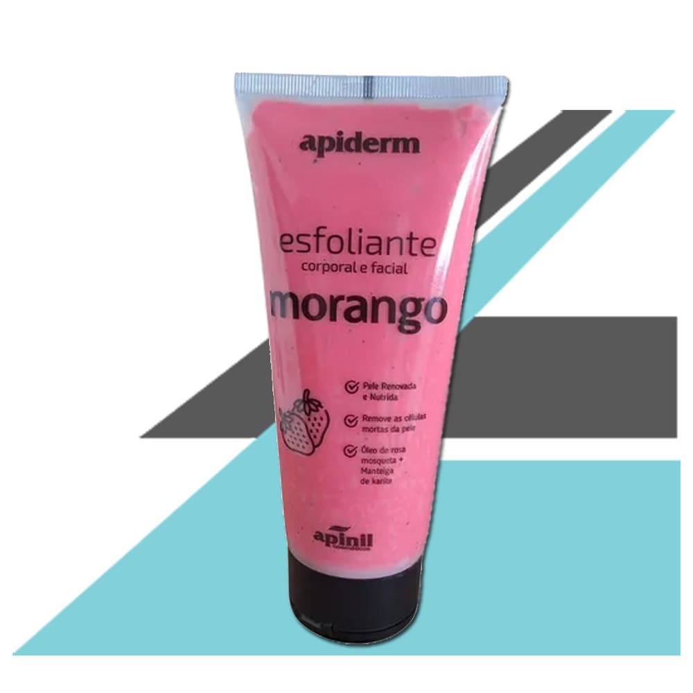 Esfoliante Corporal e Facial Apiderm Morango 190g - Apinil