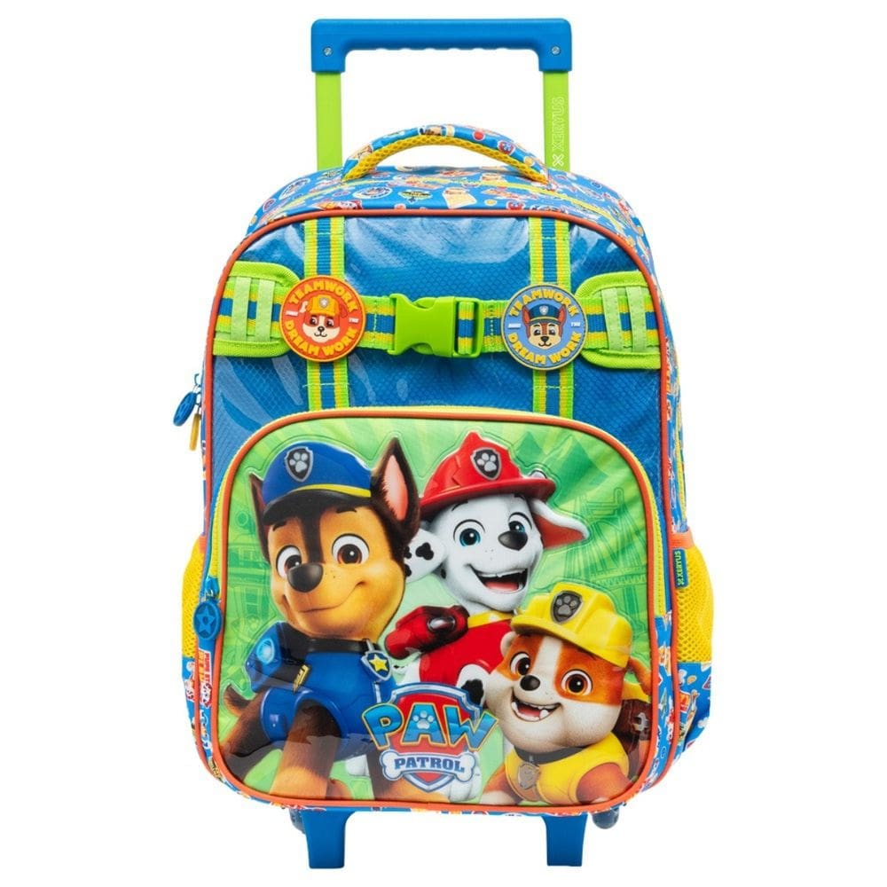 Mochila De Rodinhas Patrulha Canina Meninos Escolar Infantil