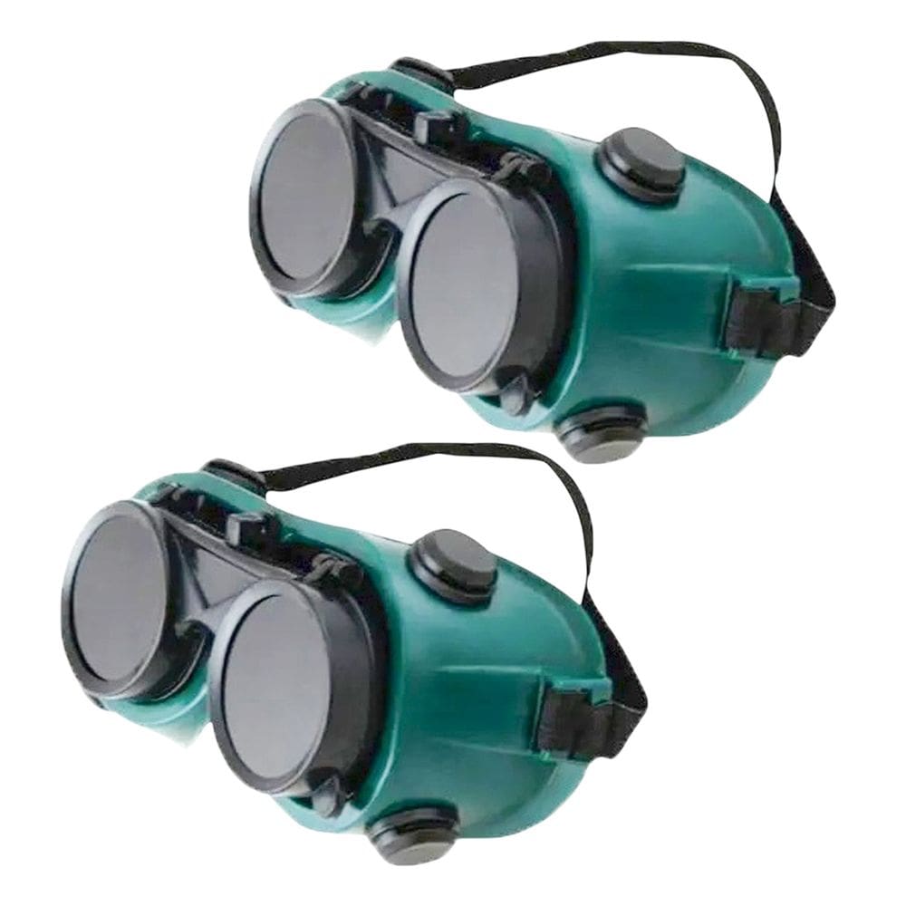 Oculos De Solda Kit 2 Uni Protecao EPI Mascara Articulavel Dupla Lente Equipamento Profissional Para Soldador Com Filtro
