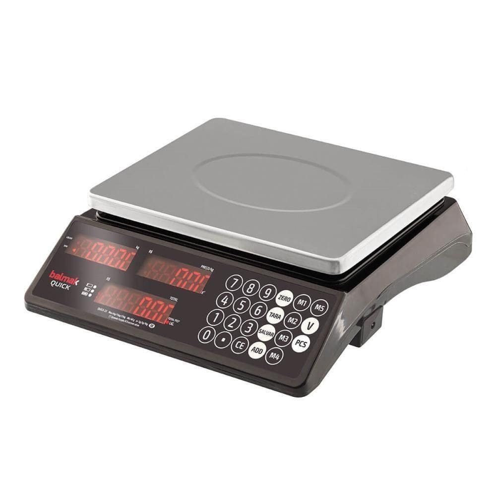Balança Digital Balmak Quick33b 3 Em 1 Cap 6-15-33kg Prato De Inox Com Bateria Led Vermelho Pa2560