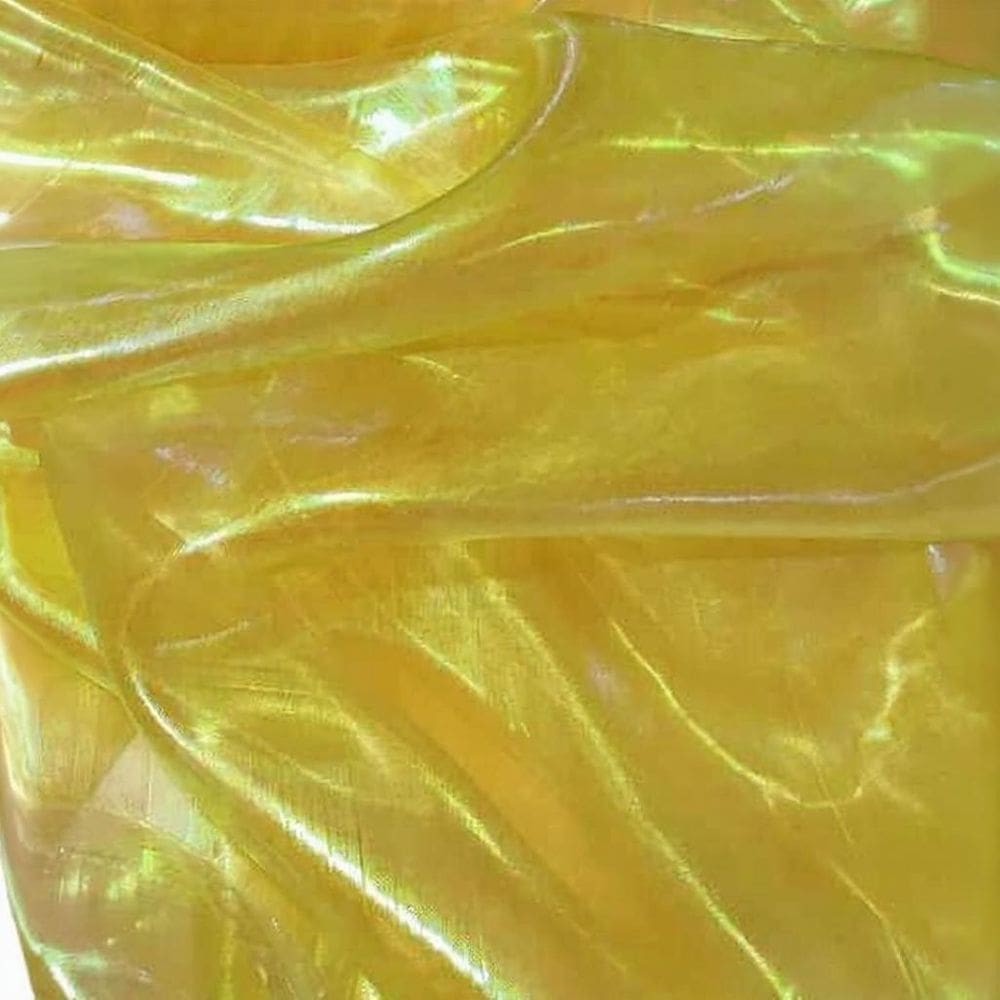 Tecido Organza Holografica Amarelo 3,00Mts X 1,50 +