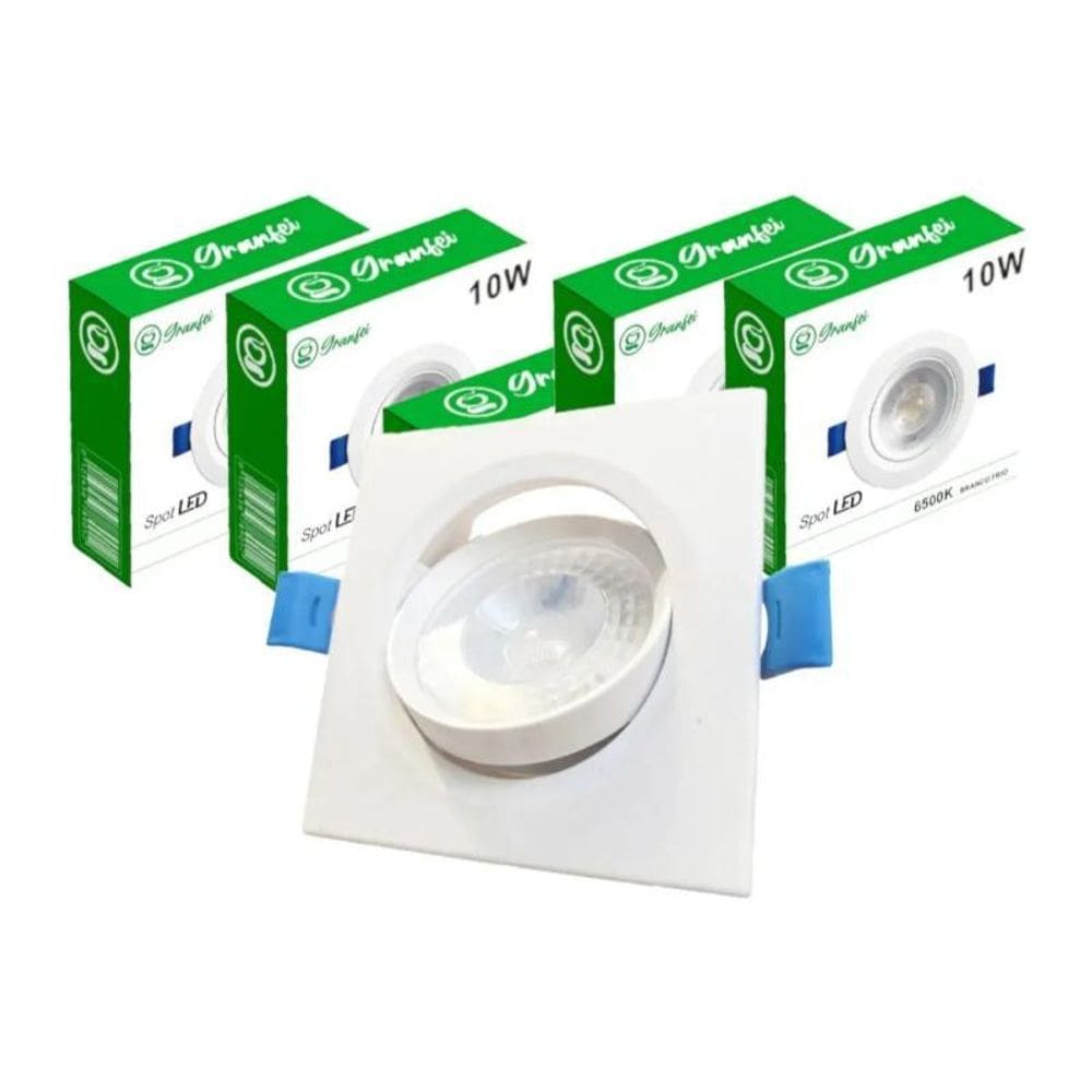 Kit10 Luminárias Teto Spot Led10W Direcionável 3000K Redondo