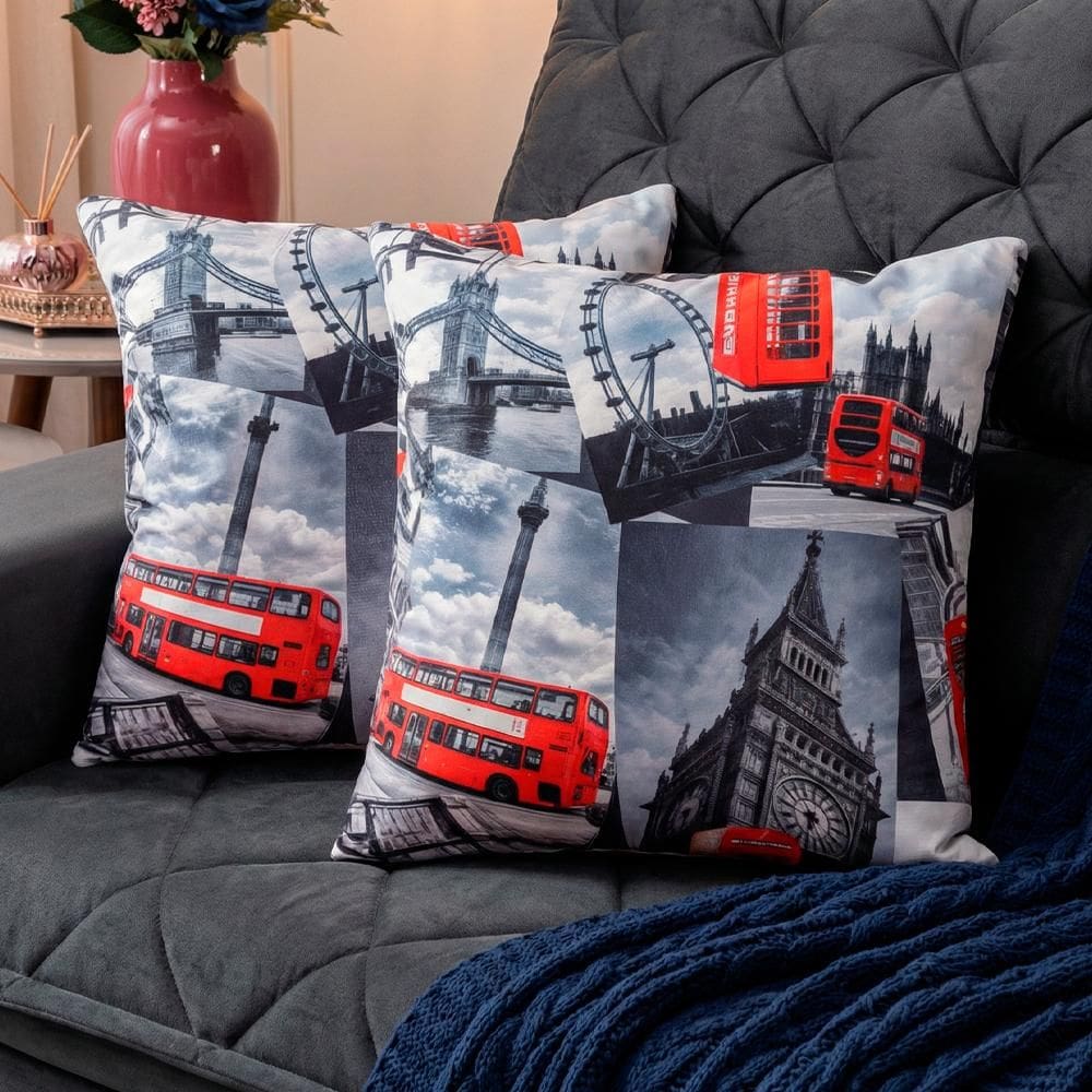 Almofadas Kit Plumie. de 45x45cm 2 Uni Estampadas Cama inBox