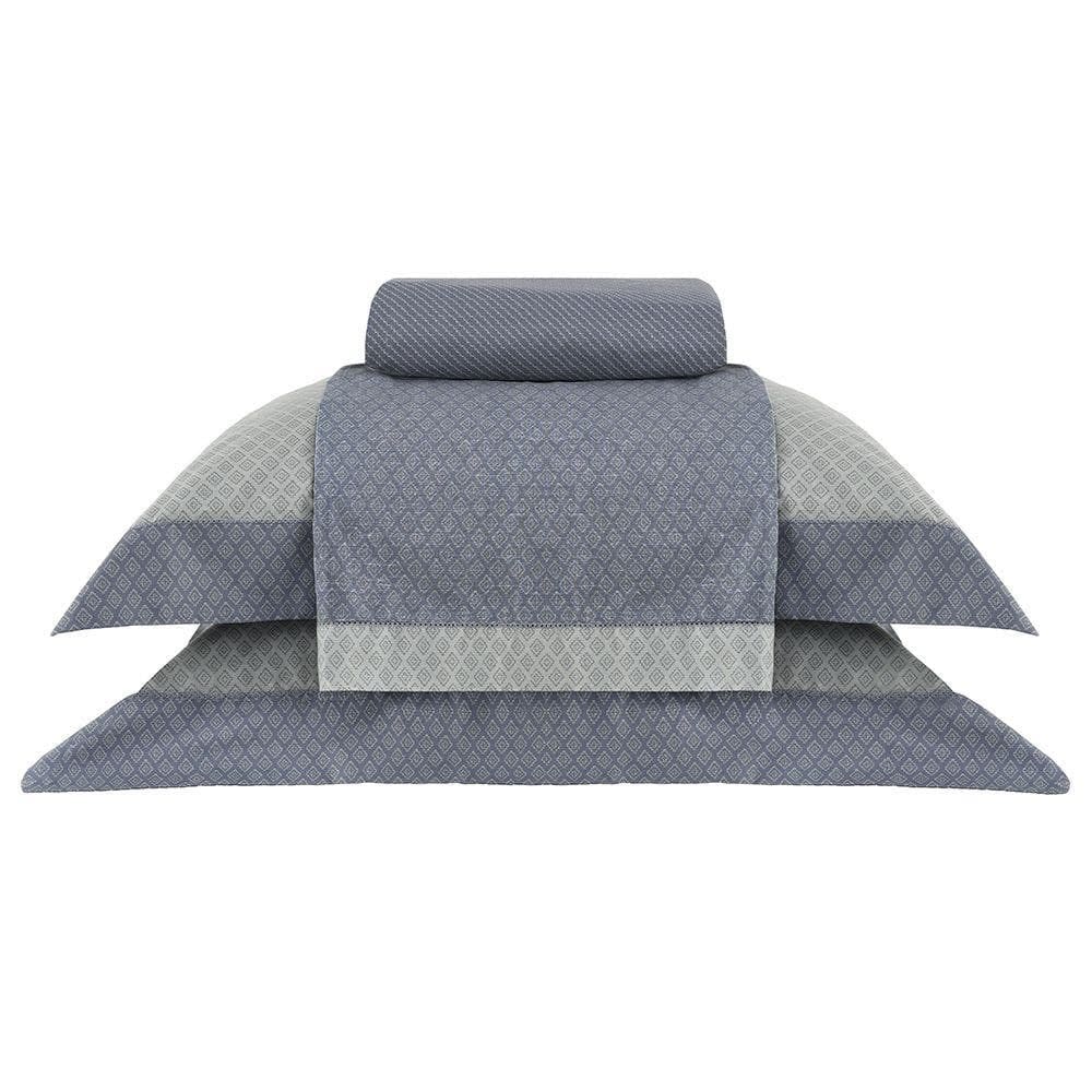 Jogo de Cama Buddemeyer Gavin 200 Fios 4 Peças Queen Azul