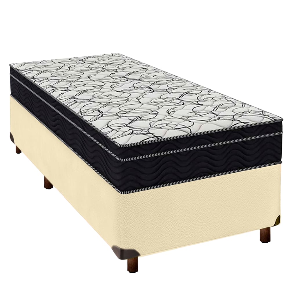 Cama Box Begetiza + Colchão Solteiro Airtech 150 Ortobom