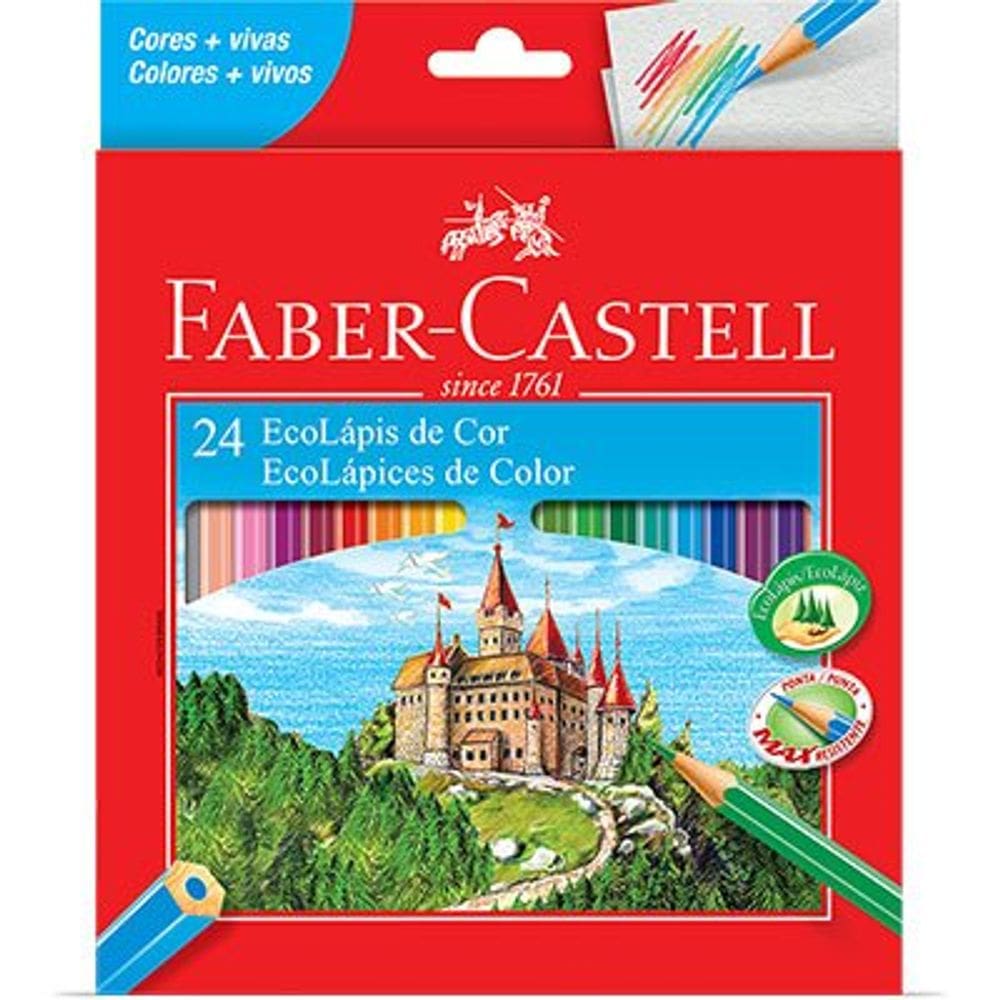 Lapis De Colorir 24 Cores Eco Lapis Faber Castell