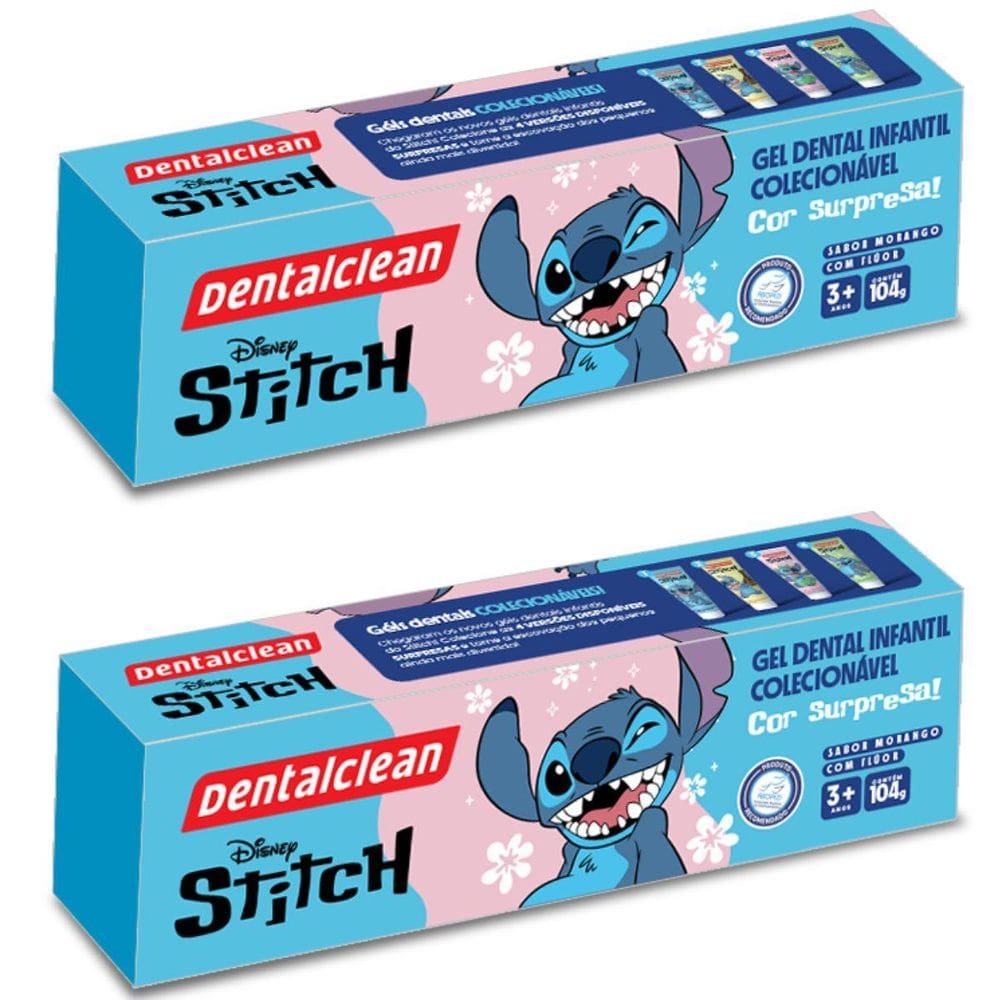 2X Gel Dental Infantil Stitch - Morango - 104G - Dentalclean