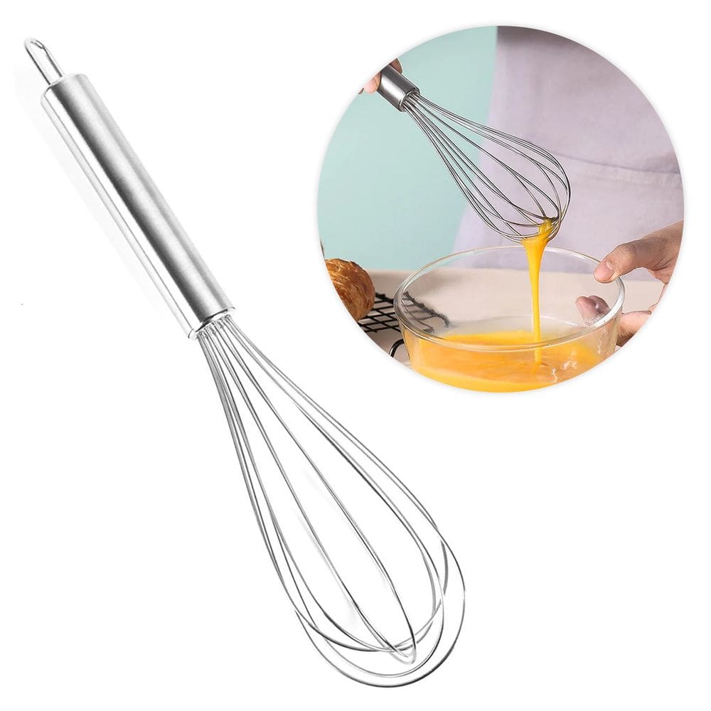 Fouet Batedor Manual em Aço Inox - Batedor de Arame Profissional - Para Ovos, Massas e Molhos - 30cm
