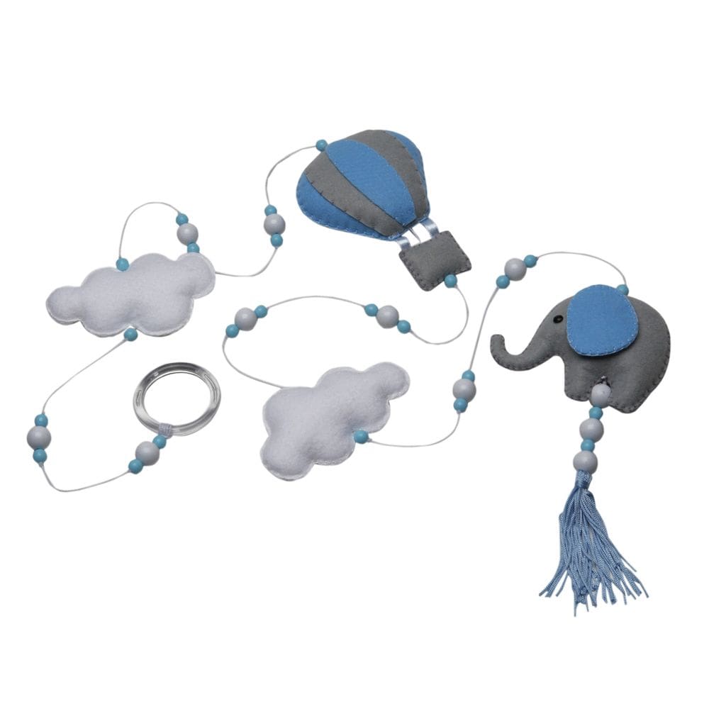 Pingente De Cortina Elefante Balão Azul Bebê Infantil