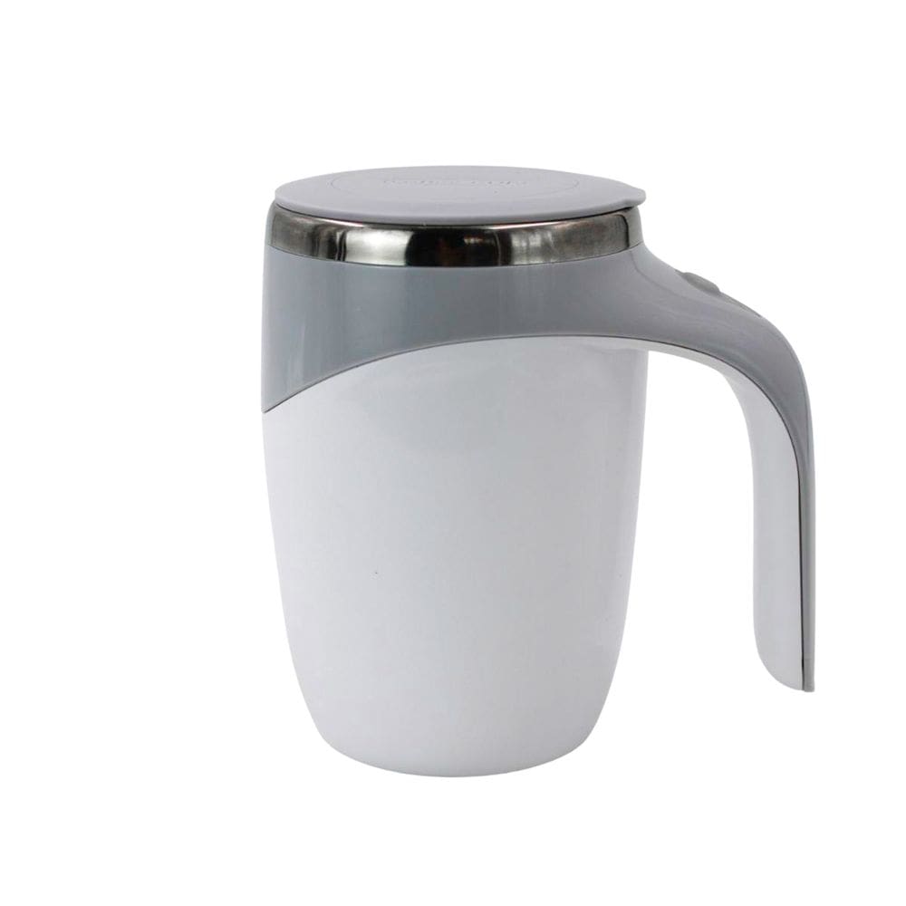Copo Caneca Mixer Misturadora Magnetica Copo Termico 380 ml Com Tampa A Pilha Branco