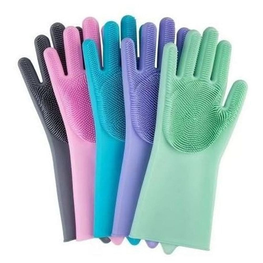 Luva Luvas Esponja Multiuso Silicone Lava Louça AntiBacteriana