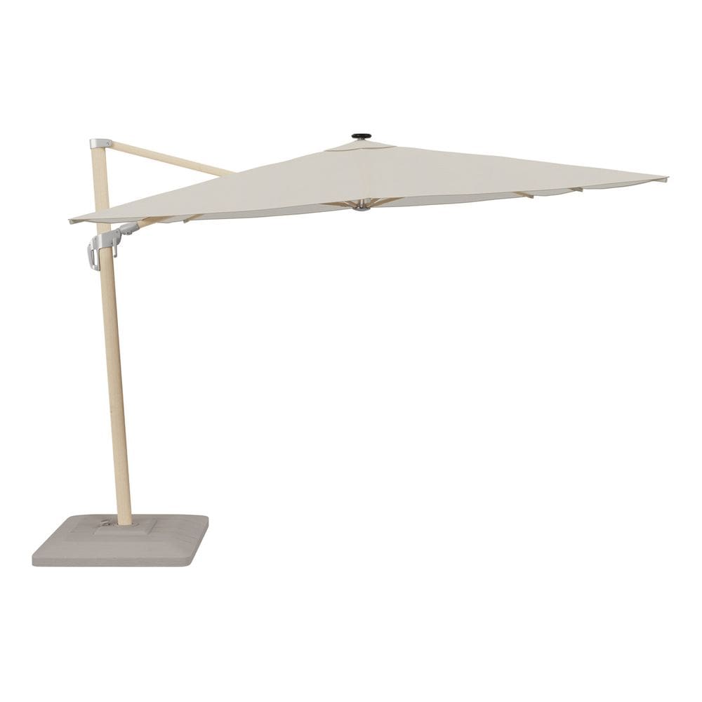 Ombrelone Lateral Retangular Aluminio Branco Com Led E Base