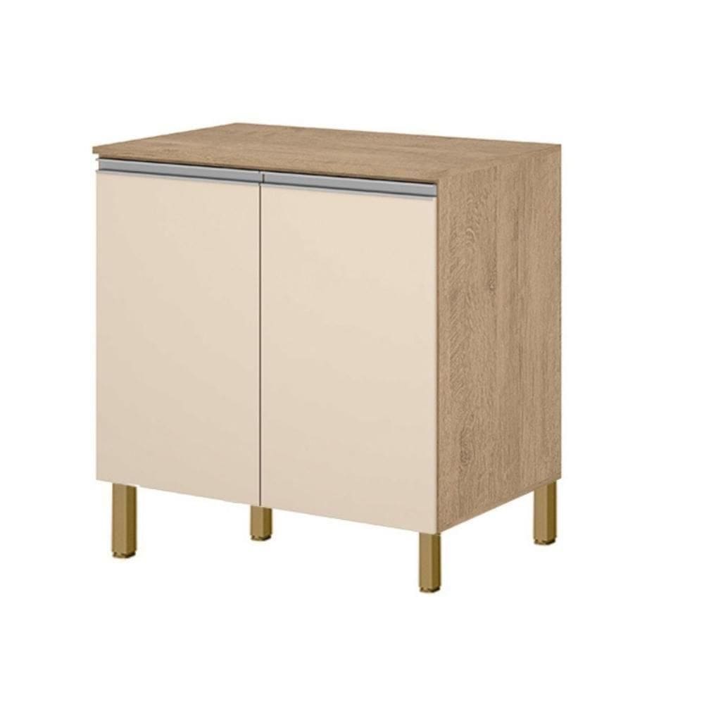 Balcão 2 Portas Cozinha Isabela Amêndoa Off White