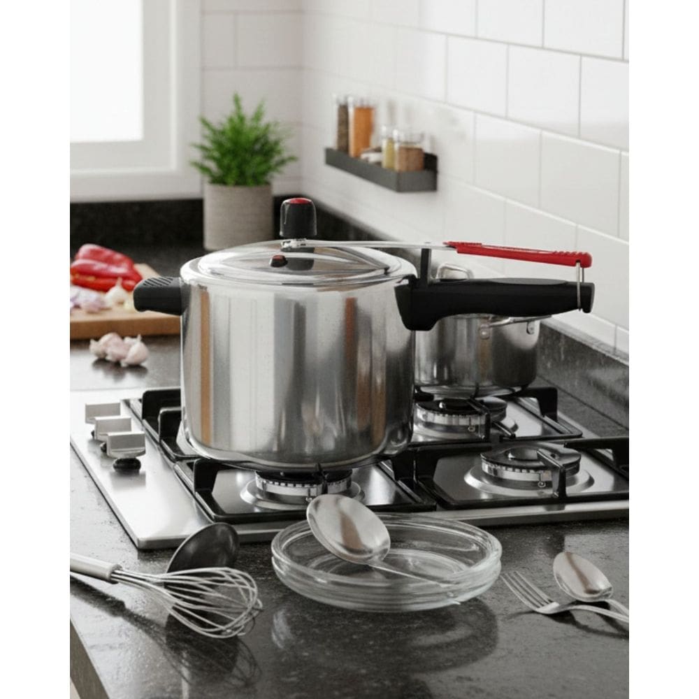 Panela de Pressão Alumínio Polido 7 Litros Alegrete com Válvulas de Segurança Aprovadas pelo Inmetro