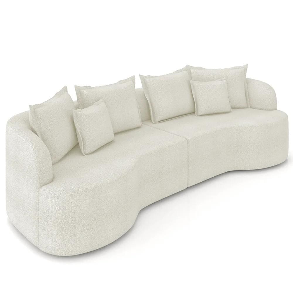 Sofá 4 Lugares 270cm Orgânico Quito Z08 Boucle Areia - Mpozenato