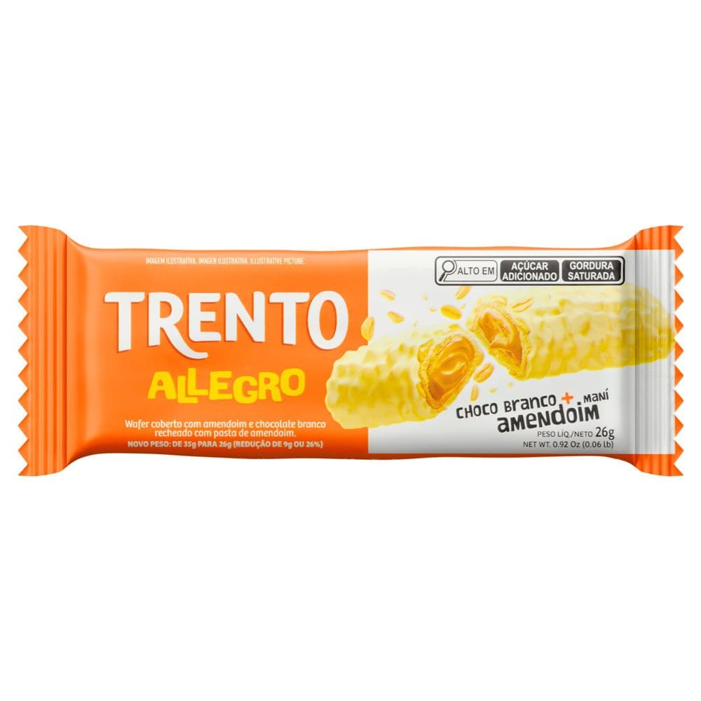 Chocolate Trento Allegro Choco Branco com Amendoim 35g
