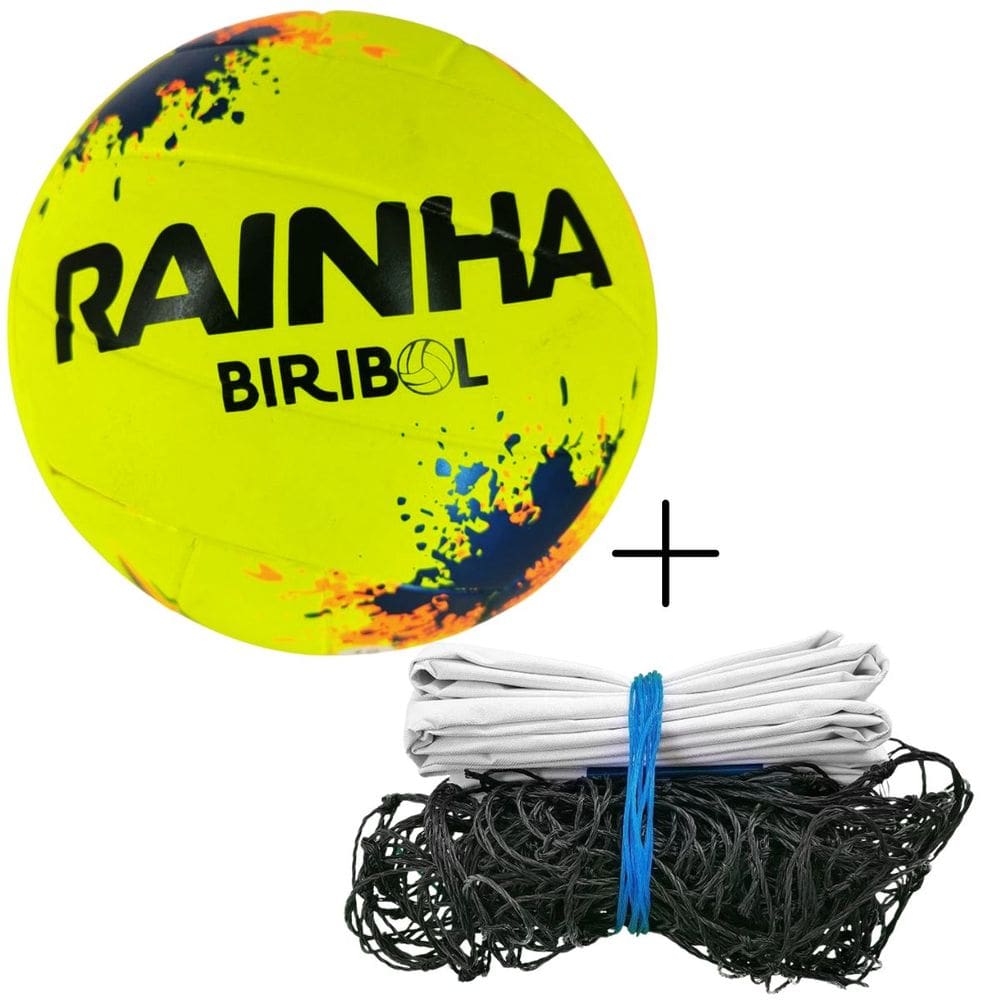 Kit 01 Bola De Biribol Rainha+Rede Biribol Master Rede Volei De Piscina 5M 01 Faixa