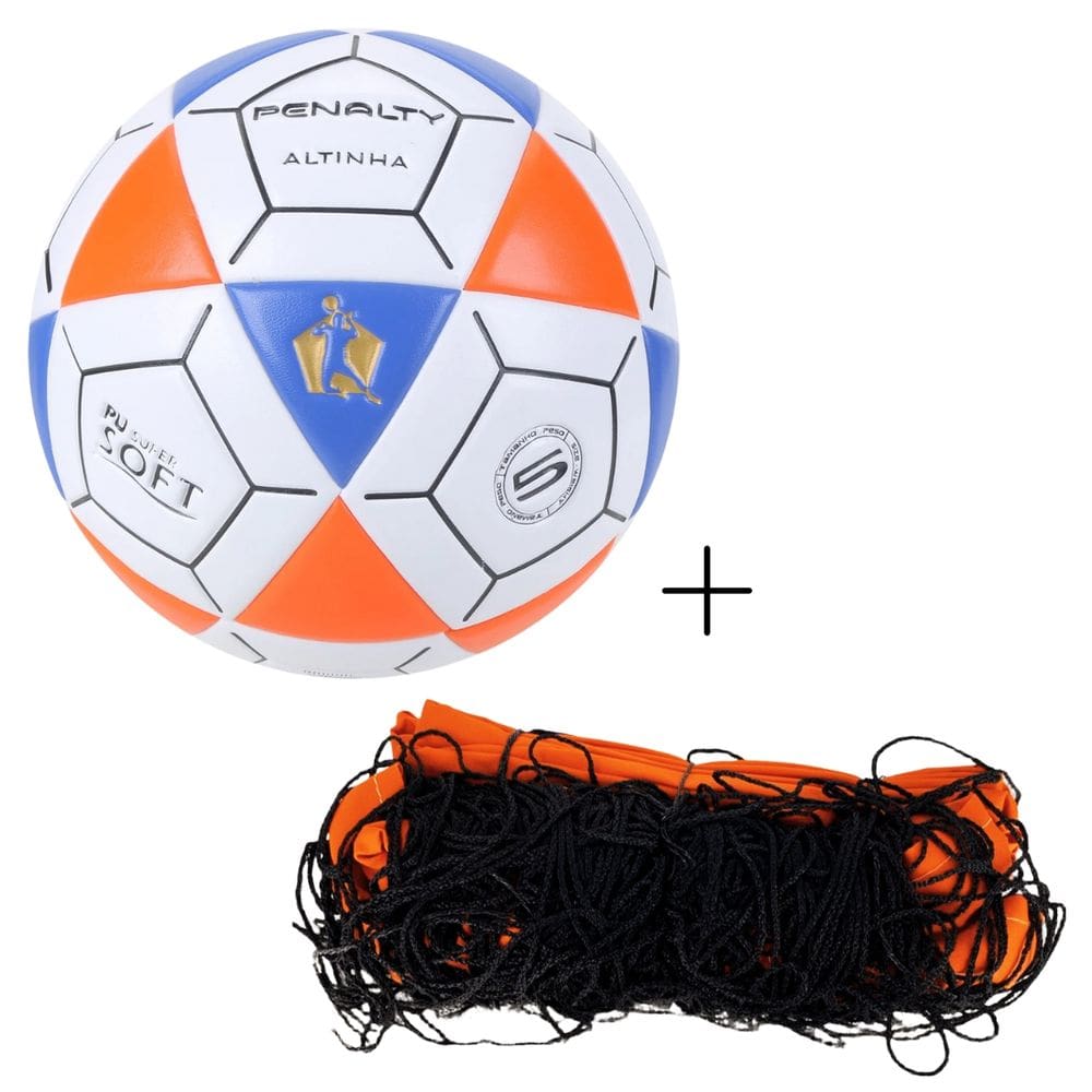 Kit Bola De Futevôlei Penalty Altinha Oficial+Rede Futevôlei Master Rede Verão 9.5 M 2 Faixas