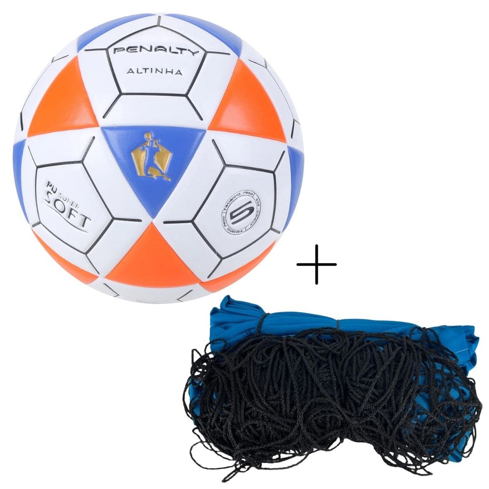 Kit Bola De Futevôlei Penalty Altinha Oficial+Rede Futevôlei Master Rede Verão 9.5 M 2 Faixas