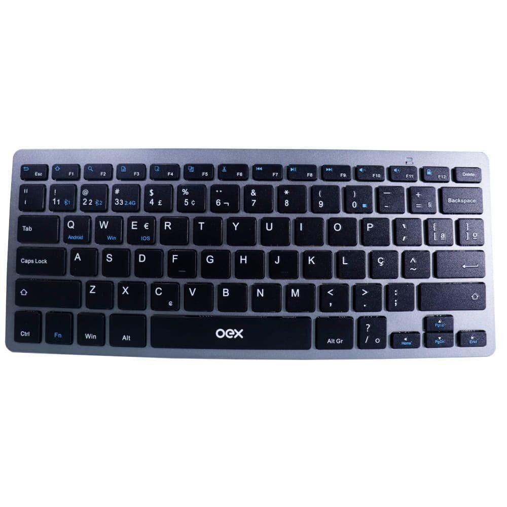 Teclado sem fio Elite Duo Oex TC508 Bluetooth Wireless Chumbo 48.7444