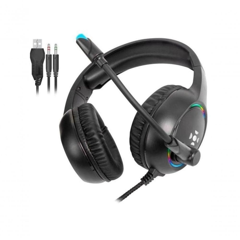 Headset Gamer Fortrek Holt P2 + Usb Rgb Preto