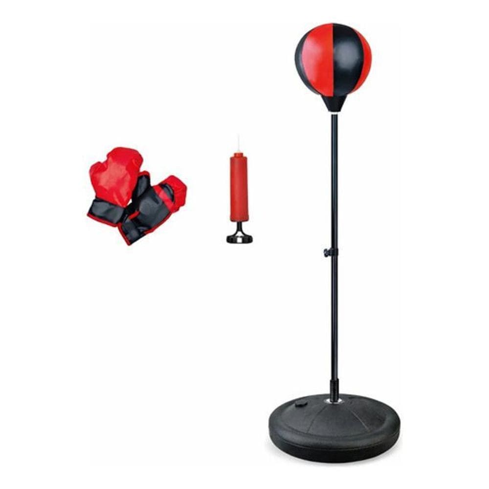 Bola De Reação Boxe Com Base E Luvas 105Cm Vermelho
